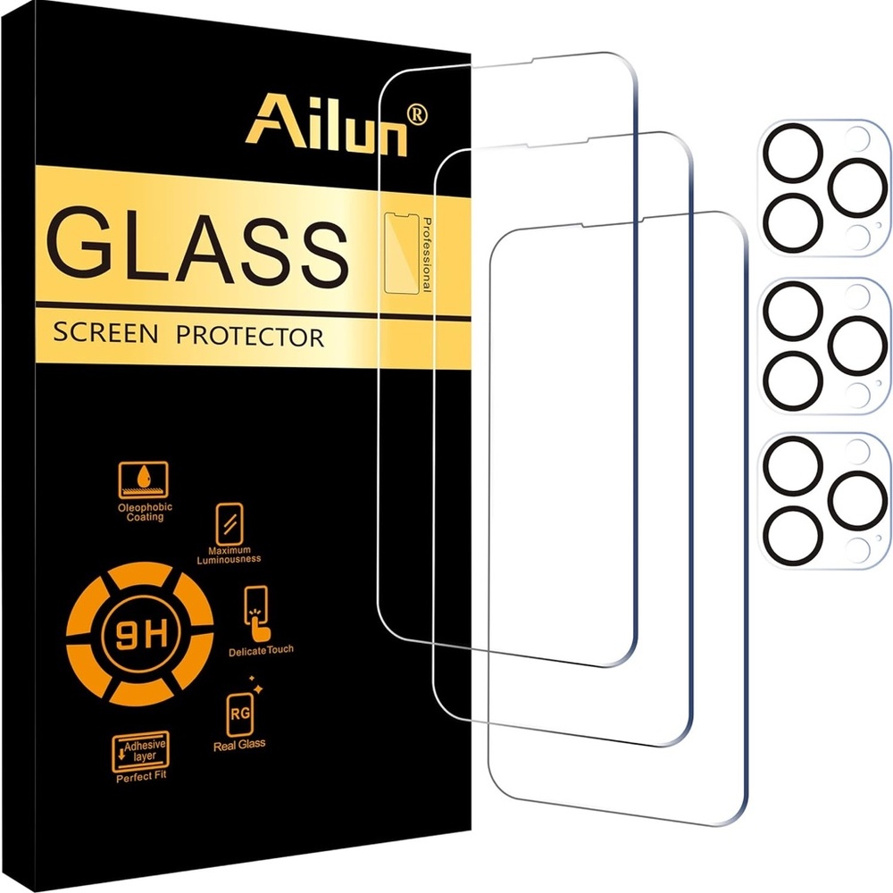 iPhone 14 Pro Tempered Glass Screen Protector Set with Lens Covers